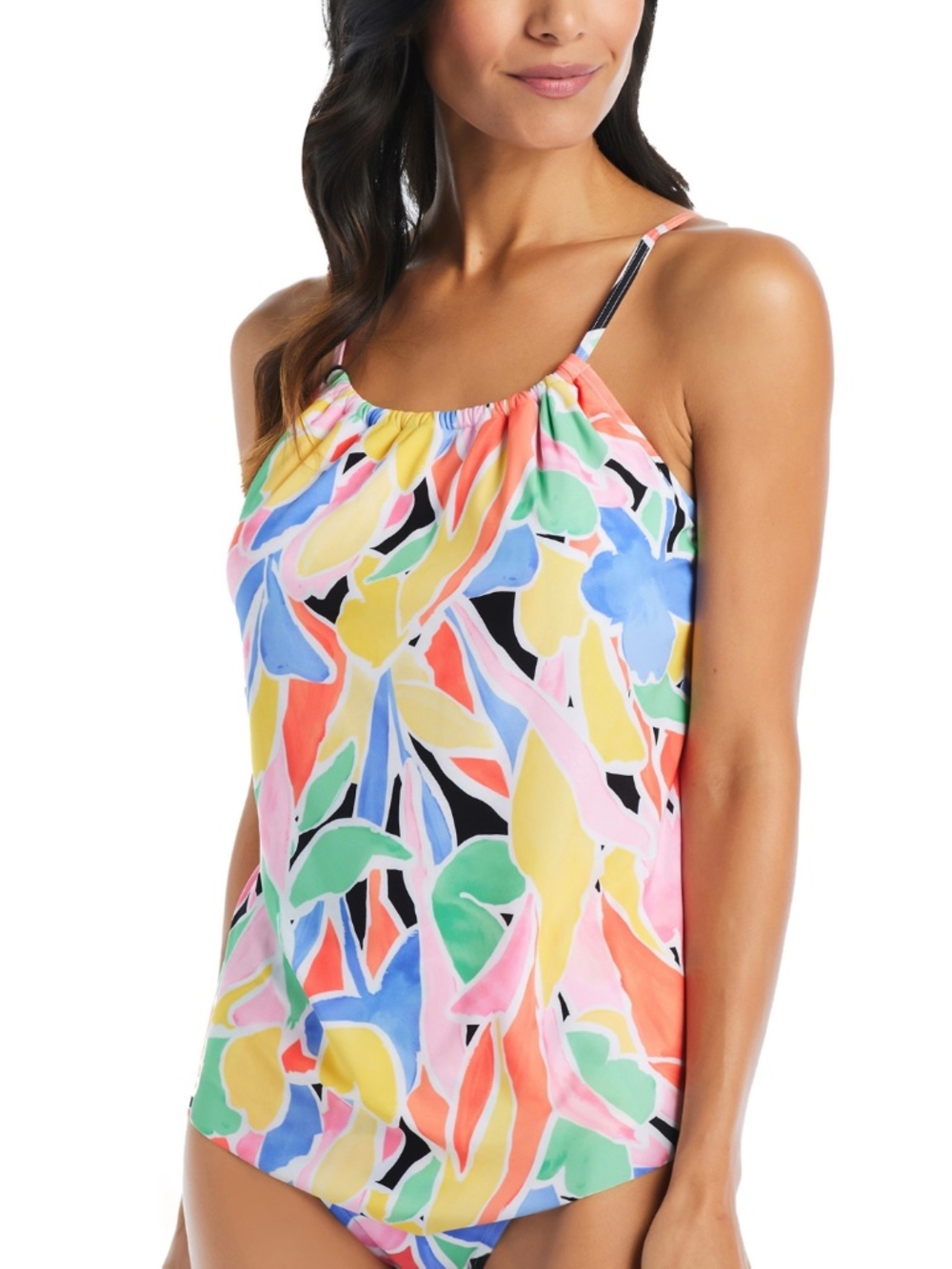 Beyond Control Swimwear Womens Printed Underwire Tankini Swim Top